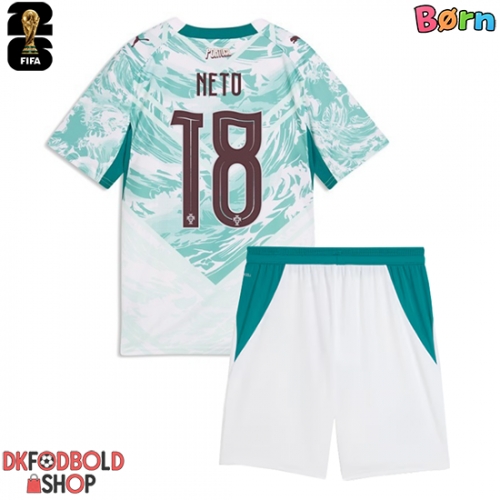 Portugal Pedro Neto #18 Udebanesæt Børn VM 2026 Kort ærmer (+ korte bukser)